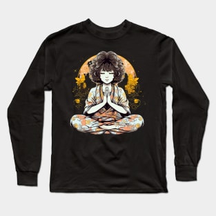 Kawaii Dreams - Cute Anime Girl Meditation Design Long Sleeve T-Shirt